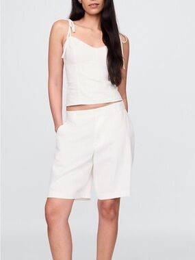 GAP Low Rise Linen-Blend Trouser Shorts